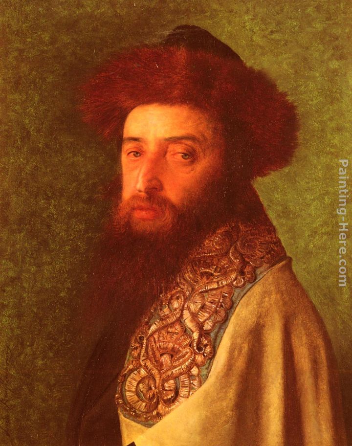 Young Rabbi with Blue Tallis painting - Isidor Kaufmann Young Rabbi with Blue Tallis art painting